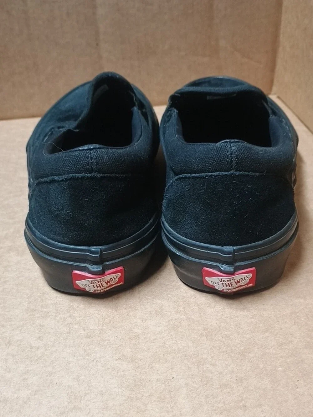Vans Black Suede Slip-On Loafers - Size M7.5/W8.5